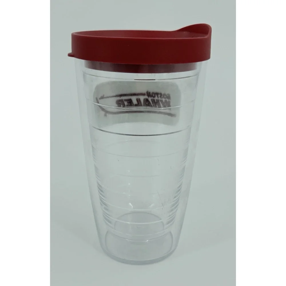 Boston Whaler Boat Embroidered Patch Logo Clear Tervis Tumbler 16 Oz w/ Red Lid